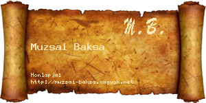 Muzsai Baksa névjegykártya